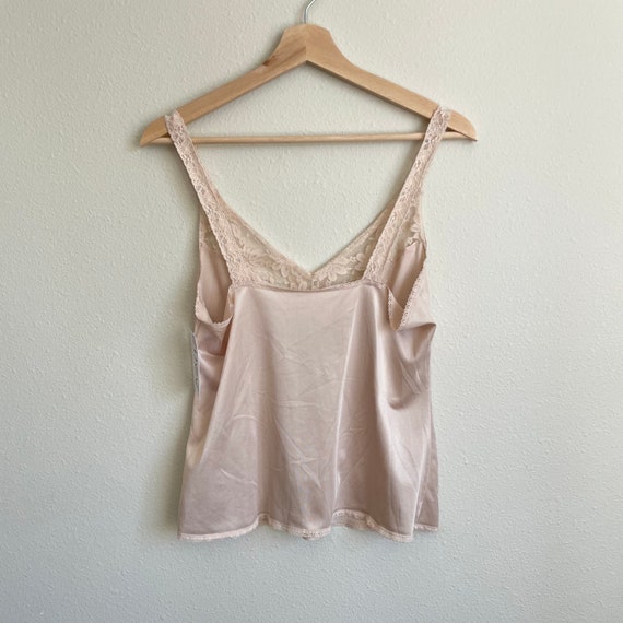 Vintage 80s  Beige Champagne Lace Trim Camisole U… - image 6