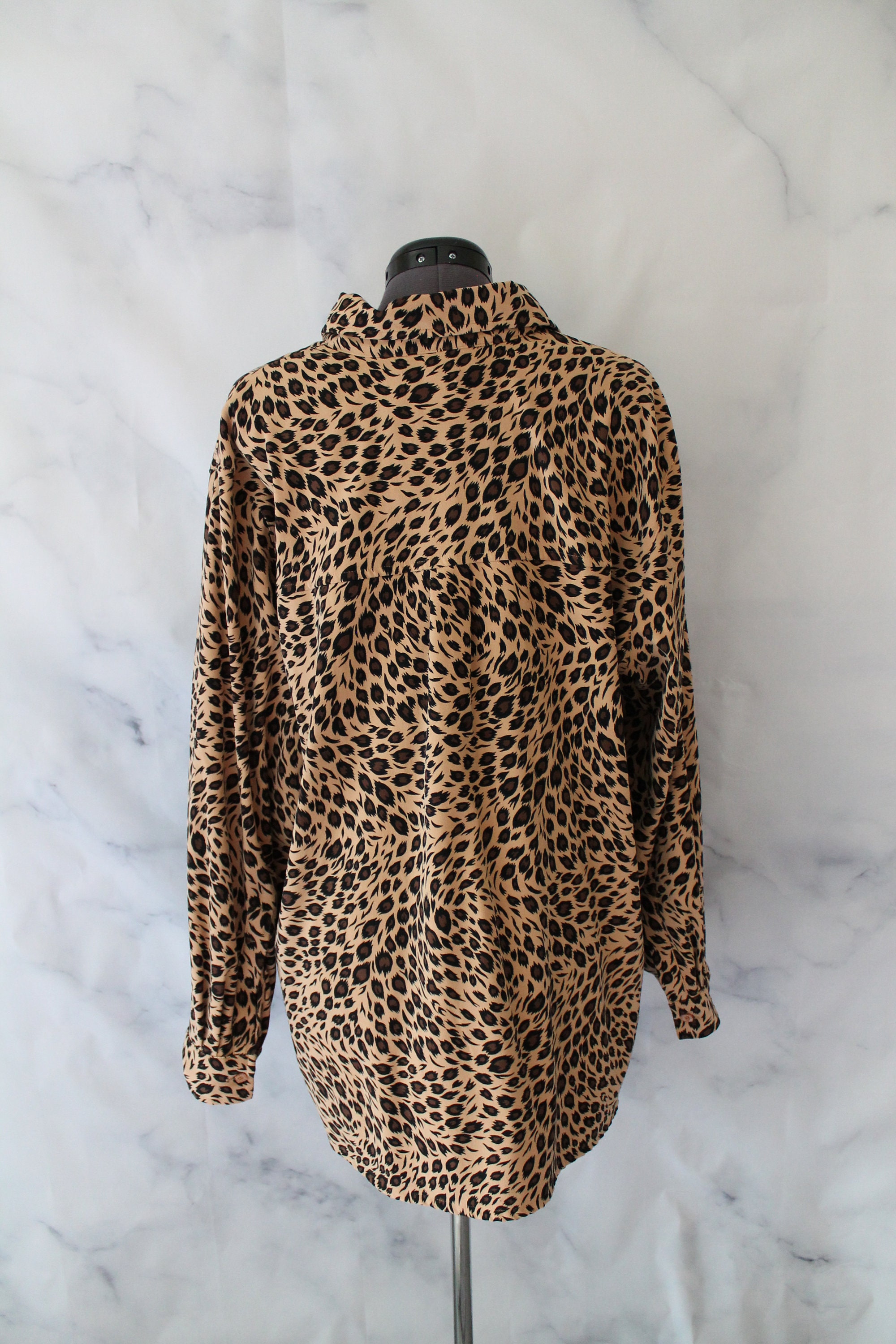 トップス 80's 90's Vintage Leopard Shirts VTG 90s Spotted Leopard T Shirt XL Big Face Single Stitch
