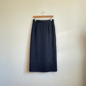 Vintage 90s black jacquard floral maxi skirt | size medium