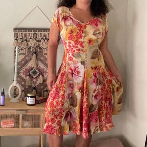 Vestido vintage floral estilo hada grunge hippie bohemio tropical campesino Y2K