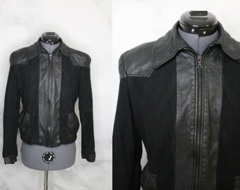 Vintage Y2K Black Suede Leather Jacket Autograph Anthony