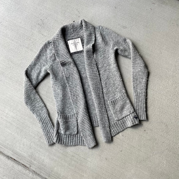 Y2k Abercrombie and Fitch Wool Blend Grey Cardigan Early 2000s - Etsy