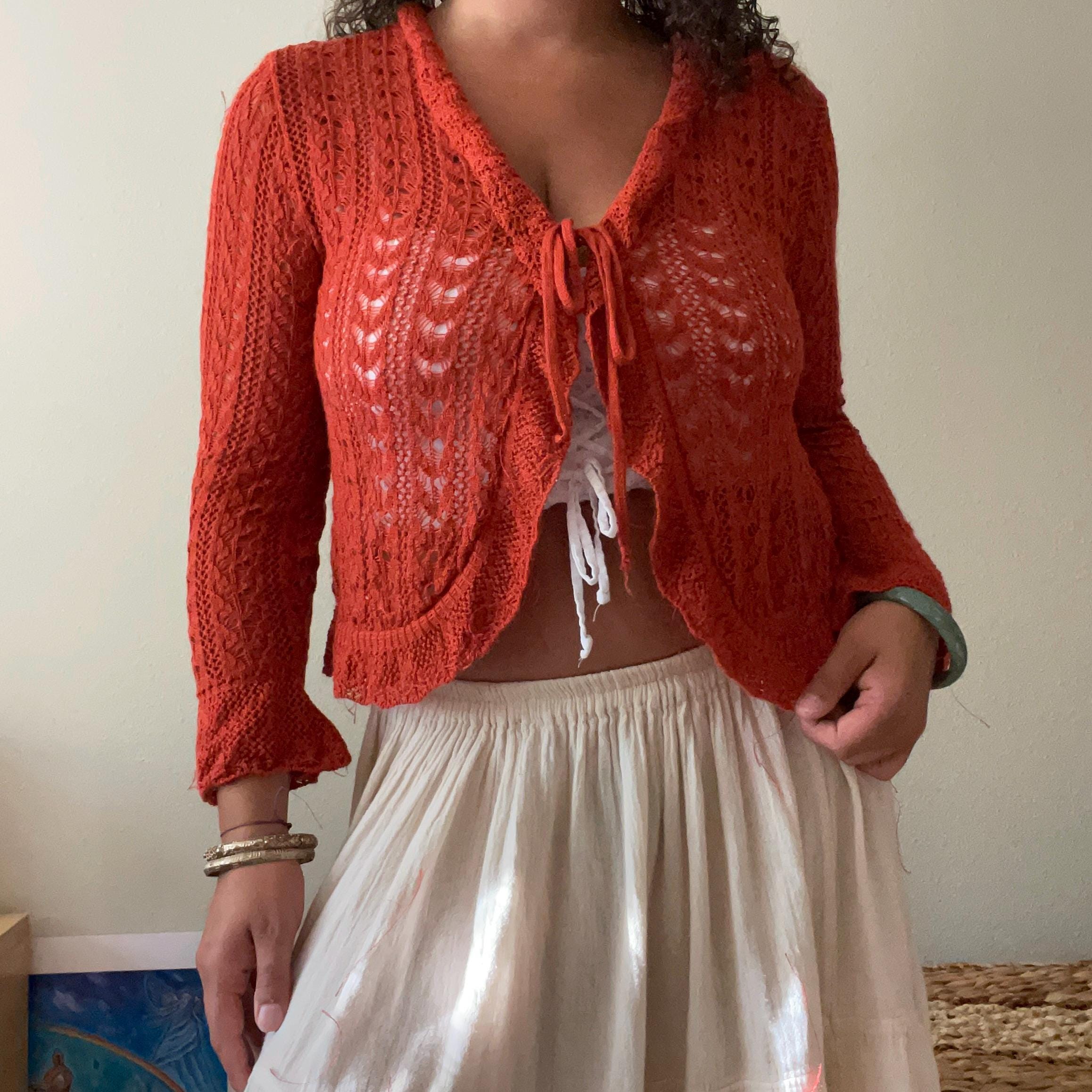 Y2k Ruffle Cardigan - Etsy