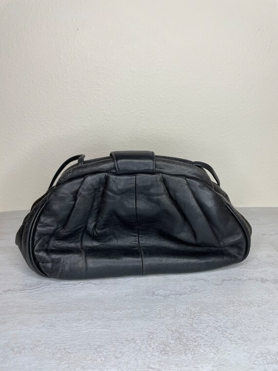 Vtg 90s Viva of California Black Leather Handbag - image 7