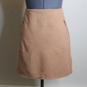 Vintage 90s Tan Mini Skirt Nude Skirt 90s Does Mod image 4