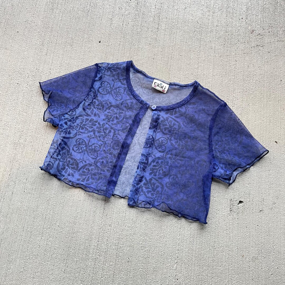 トップス 00s L.G.B. back cross mini cardigan y2k L.G.B. Early 00s Bleached Back Cross Cardigan – DRIEW