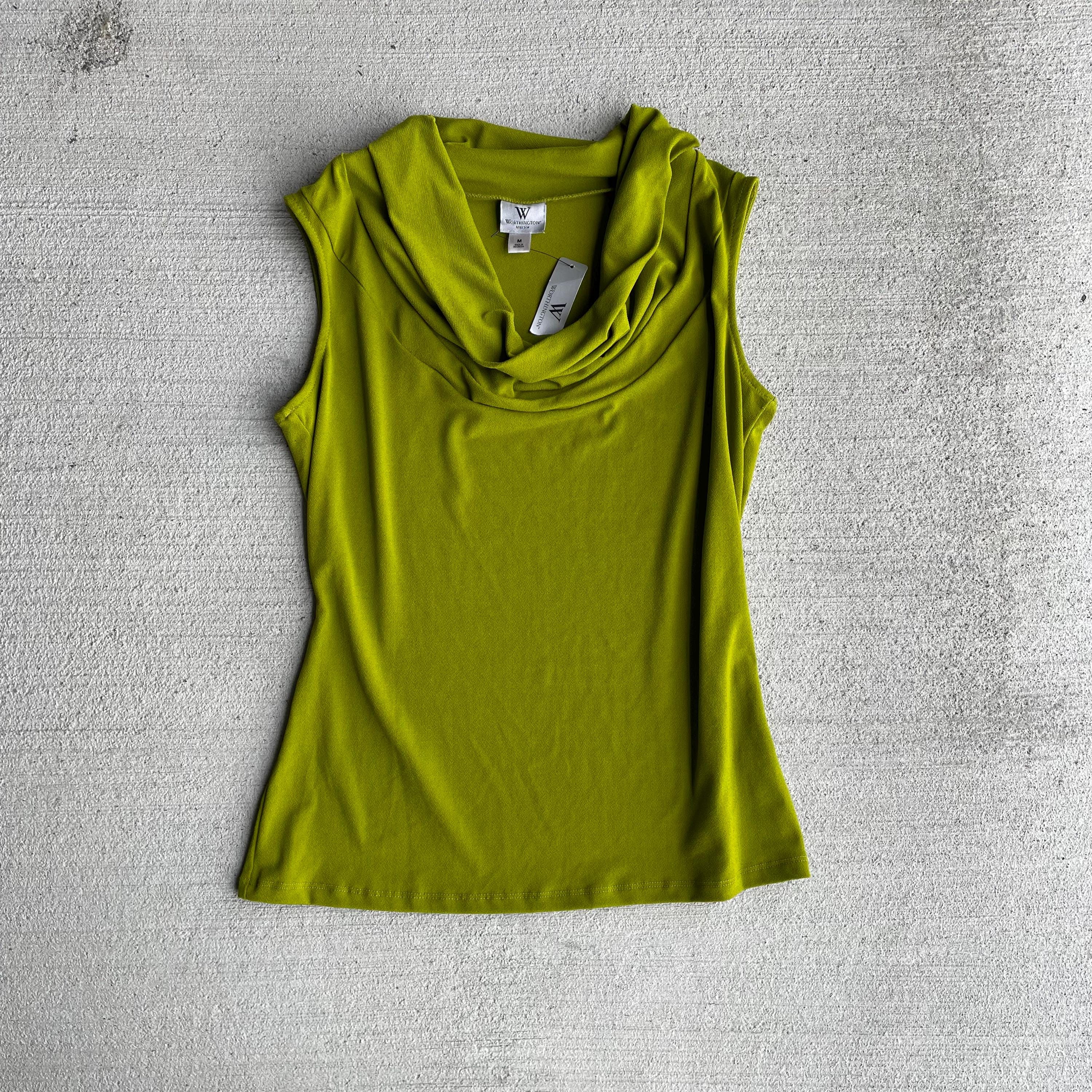 トップス 00s archives Abahouse gradation long T DEADSTOCK NWT Vintage 00's Y2k Green Cowl Neck Tank Top