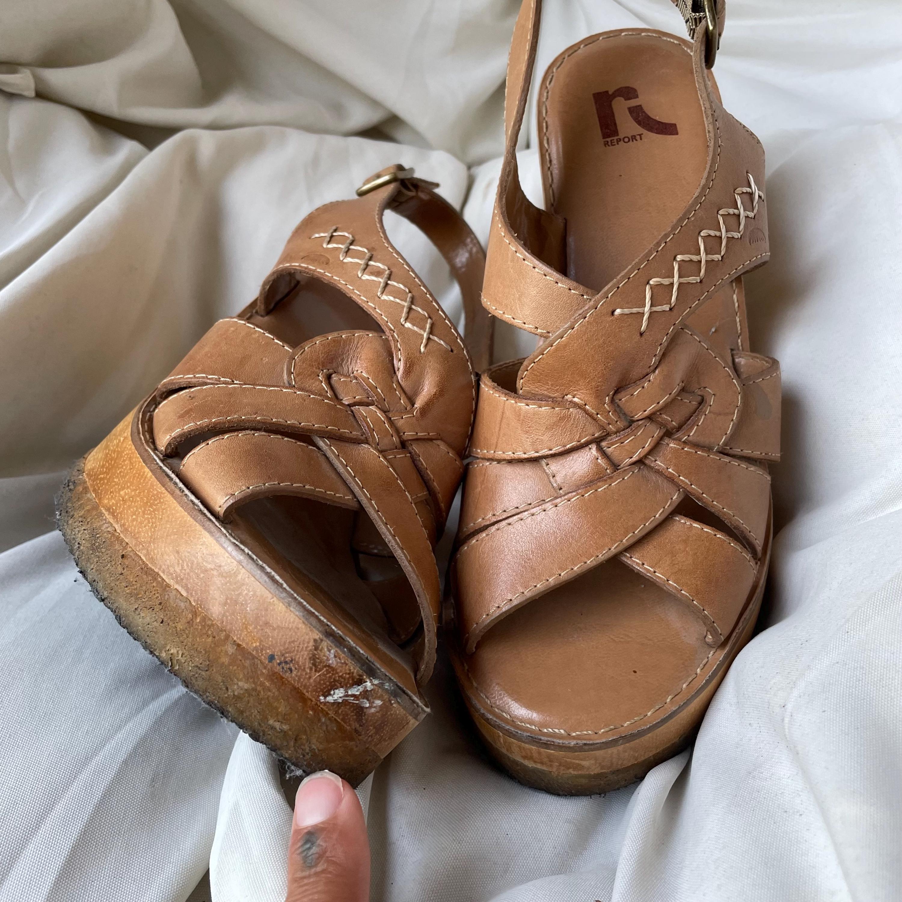 Vintage Y2K Sonoma Leather Ely Fisherman Sandals Mens 11 Brown Platform Chunky Vintage Y2K Sonoma Leather Ely Fisherman Sandals Mens 11  main image 2
