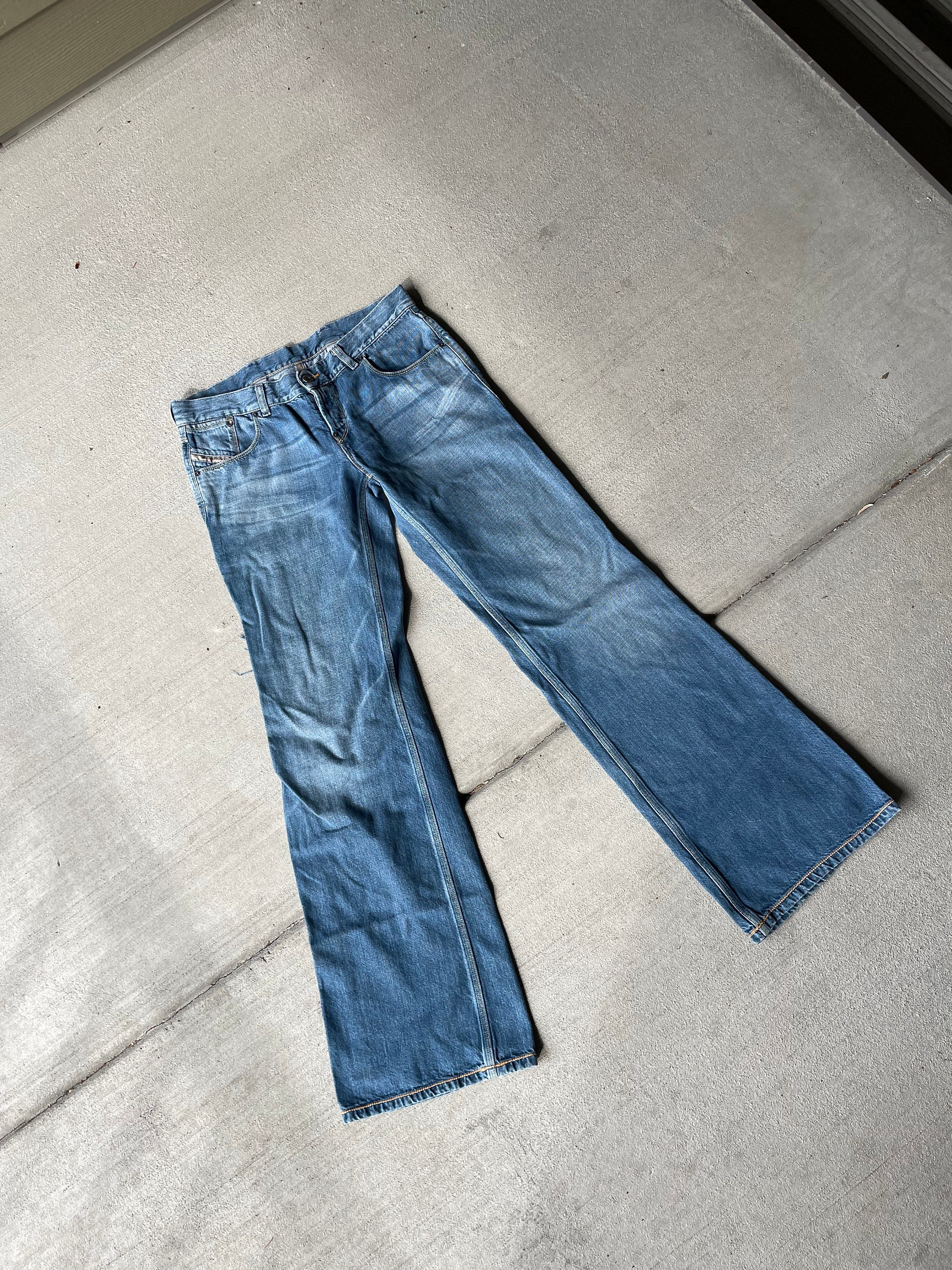 Diesel Y2K Ultra Low Rise Loose Flare Jeans | 2004 Era Vintage
