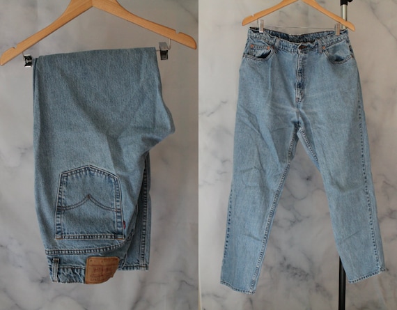 Vintage Levi's 551 Jeans Cotton Light Wash High Rise Relaxed Fit Denim 34" Waist