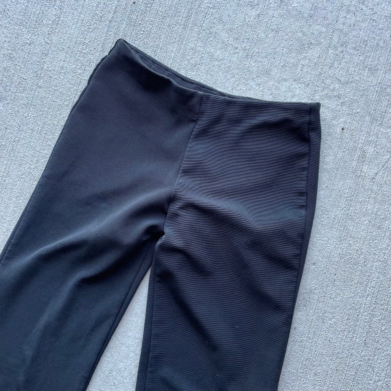 90s Black Flare Stretch Mid Rise Pants | Size S - image 3