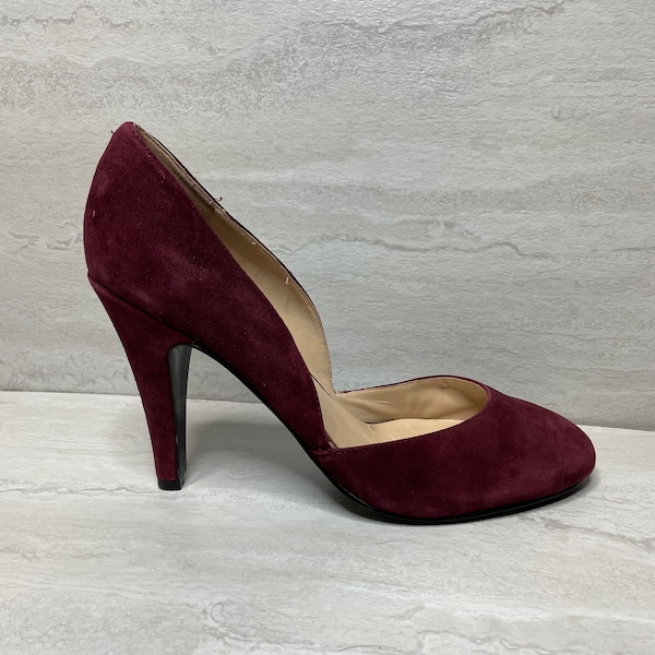 Nine West D'orsay Heel | Burgundy Suede Stiletto | Size 8.5