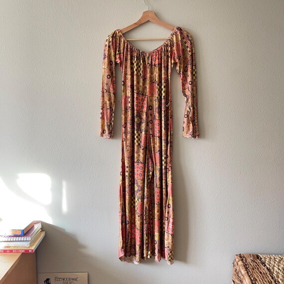 60s vintage psychedelic patchwork print jumpsuit … - image 5