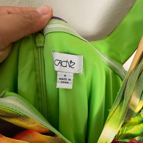 cache green dress Vintage Y2k 2000's Floral Long Gown Prom Homecoming Wedding Guest Dress | Size 6 nye24new