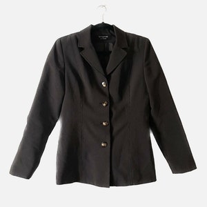 Vintage Dark Brown Pinstripe Blazer | 90s Minimal | XS / S