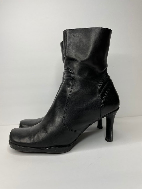 Vtg 90s Nine West Black Leather Ankle Boots | Medi