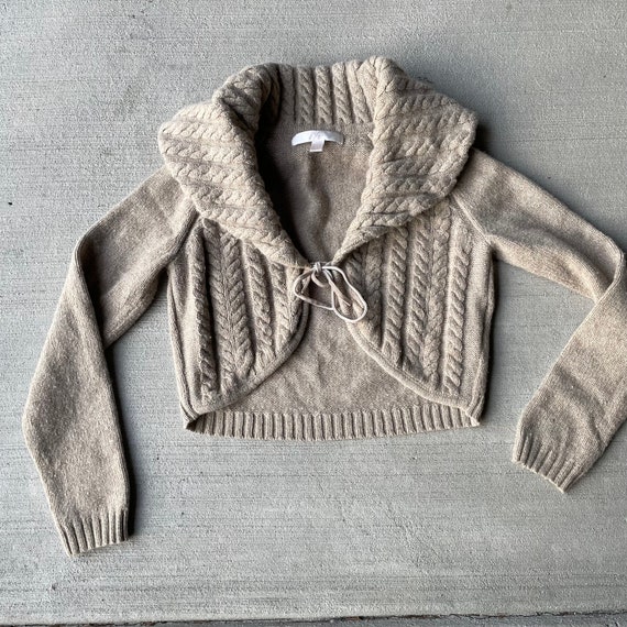 Cropped Cable Knit Bolero Cardigan Vintage Early 2000s