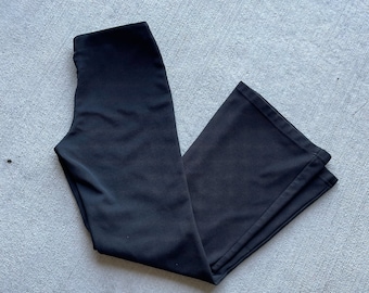 90s Black Flare Stretch Mid Rise Pants | Size S