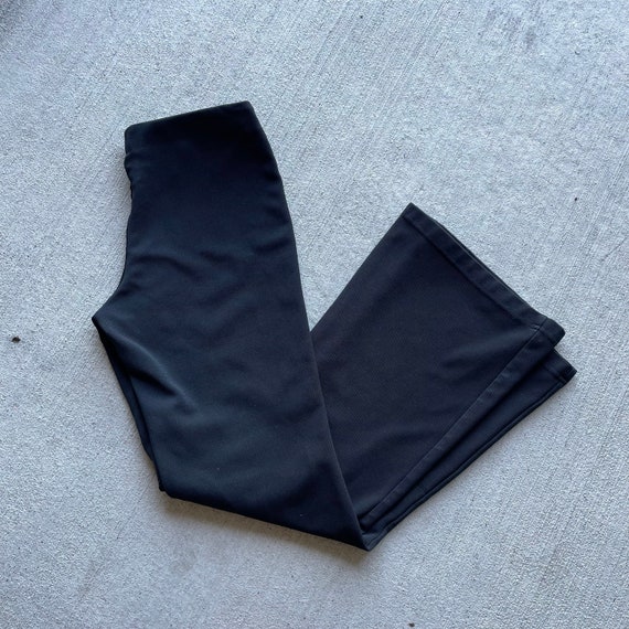 90s Black Flare Stretch Mid Rise Pants | Size S - image 1