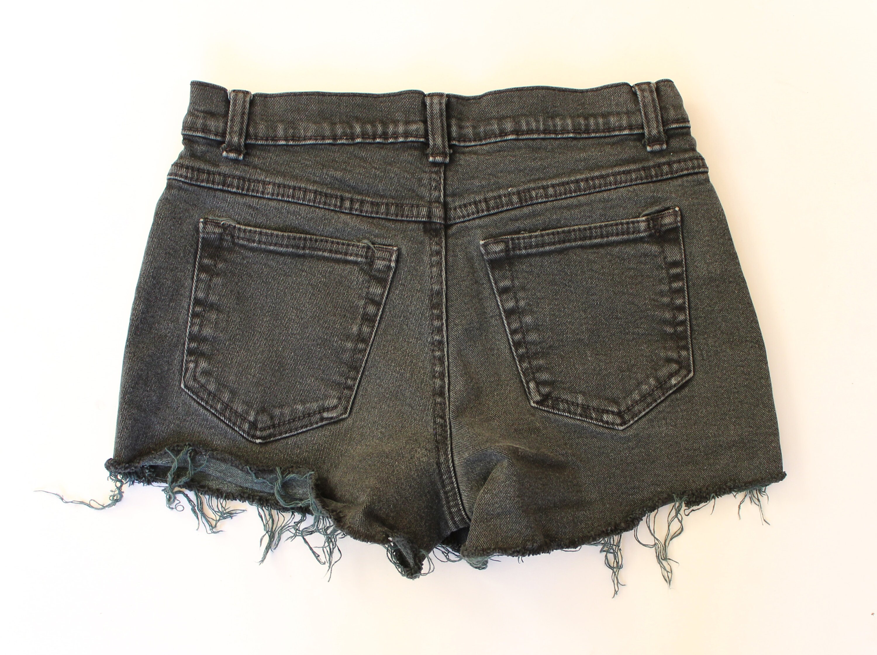Vintage High Rise Denim Shorts With 