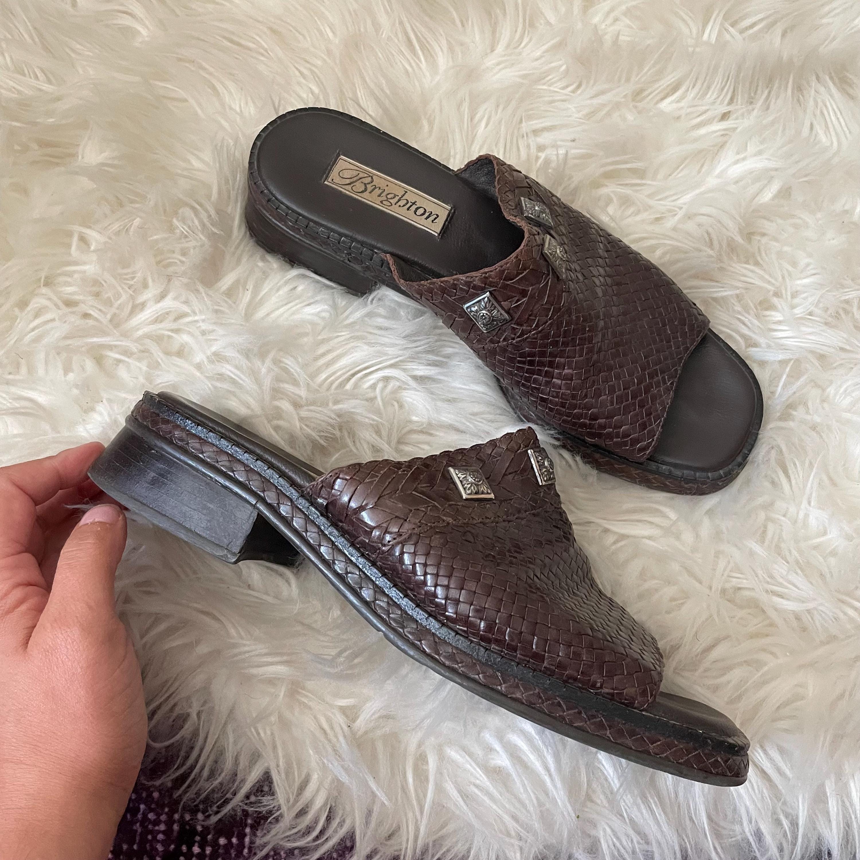 Vintage Woven Leather Shoes Square Toe US 10 EU 44 90s Designer 90s Woven Shoes - Etsy main image 2