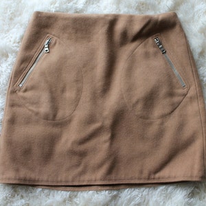 Vintage 90s Tan Mini Skirt Nude Skirt 90s Does Mod image 3