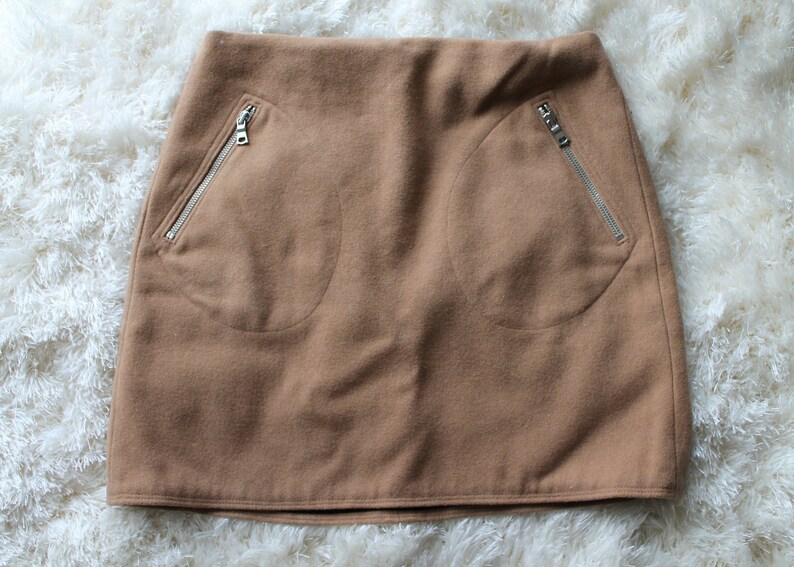 Vintage 90s Tan Mini Skirt Nude Skirt 90s Does Mod image 3