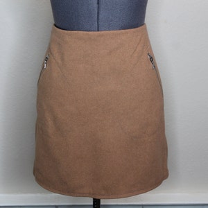 Vintage 90s Tan Mini Skirt Nude Skirt 90s Does Mod image 5