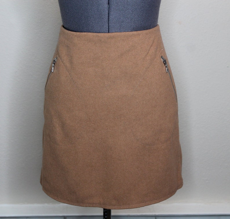 Vintage 90s Tan Mini Skirt Nude Skirt 90s Does Mod image 5