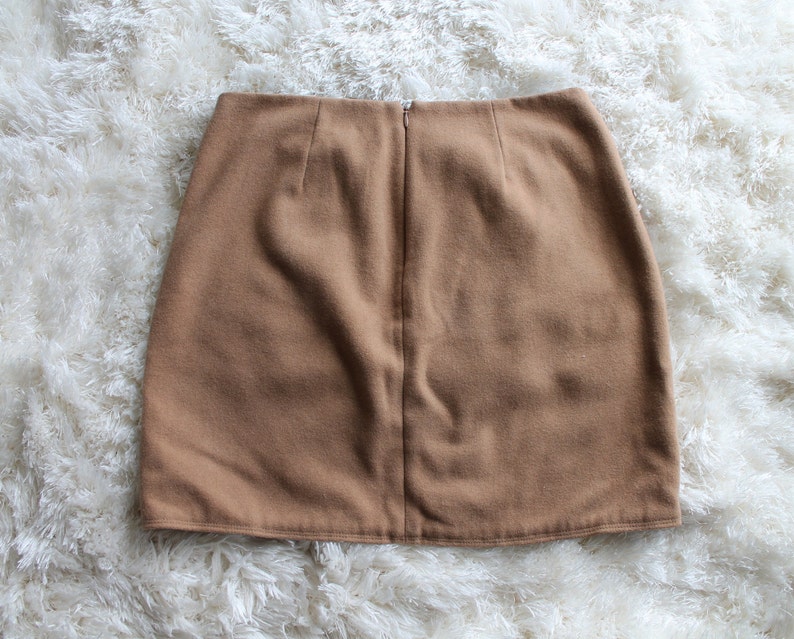 Vintage 90s Tan Mini Skirt Nude Skirt 90s Does Mod image 2