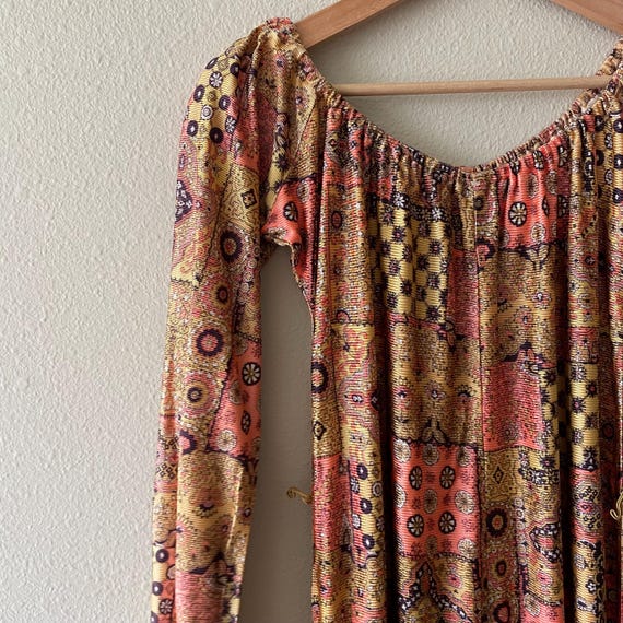 60s vintage psychedelic patchwork print jumpsuit … - image 6