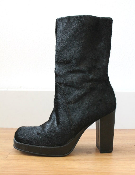 black calf hair boots