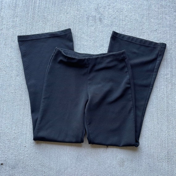 90s Black Flare Stretch Mid Rise Pants | Size S - image 6