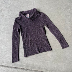 vintage 60s purple metallic long sleeve sweater | xs-m