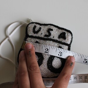 Vintage Beaded Route 66 Mini Bag Coin Purse image 6