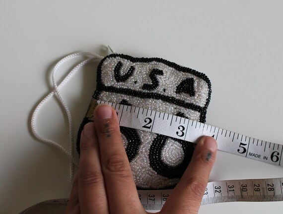 Vintage Beaded Route 66 Mini Bag Coin Purse - image 6