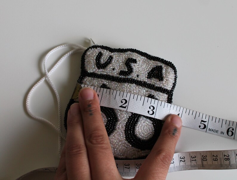 Vintage Beaded Route 66 Mini Bag Coin Purse image 6