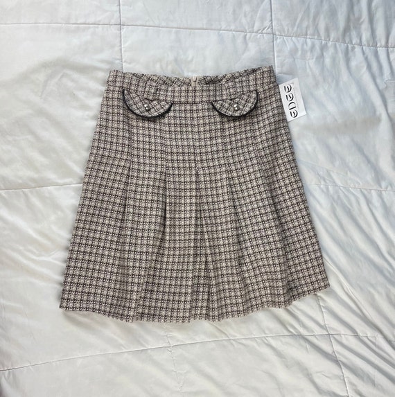 VTG Plaid Tan Midi Skirt | Size S/M