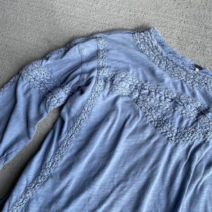Free People Virkad Långärmad Topp, Ljusblå Bomullsfärgad, Storlek S bild 6