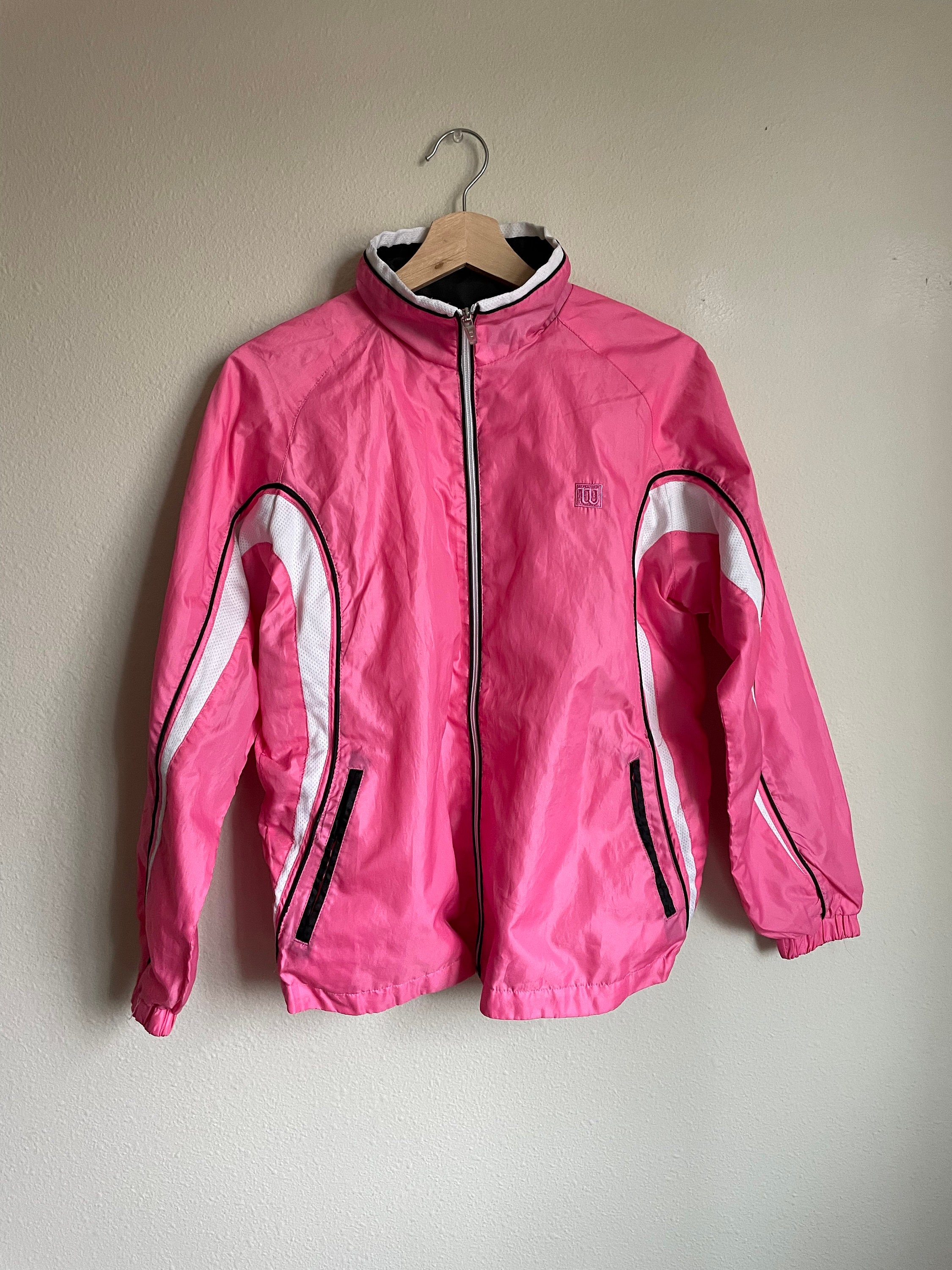 Wilson Tennis Bubble Gum Pink Windbreaker Jacket | 90s Y2K