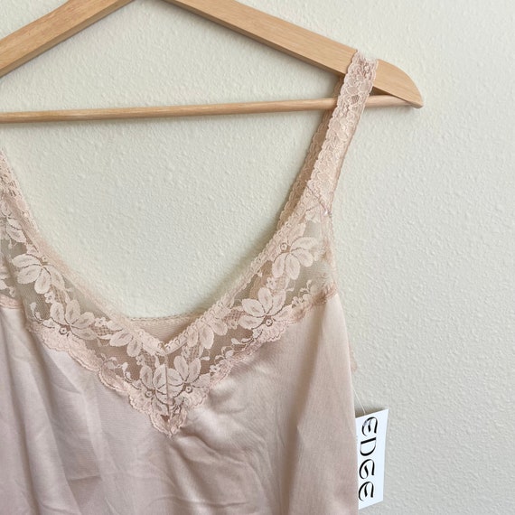 Vintage 80s  Beige Champagne Lace Trim Camisole U… - image 7