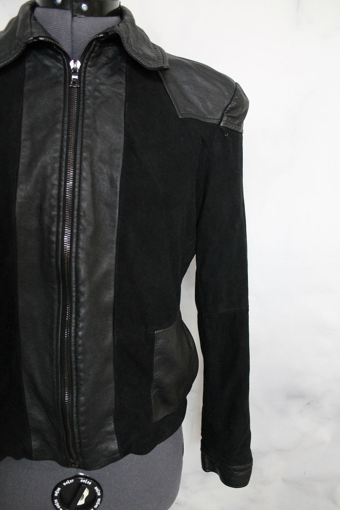 Vintage Y2K Black Suede Leather Jacket Autograph Anthony Symonds - Etsy
