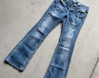 Vintage 2000’s Low Rise Flare Jeans | Y2K Paris Blues Denim | Size 9