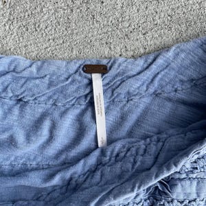 Free People Virkad Långärmad Topp, Ljusblå Bomullsfärgad, Storlek S bild 8