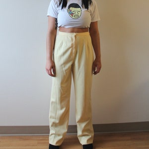 Spodnie GIVENCHY SPORT Vintage 70s Pale Yellow | Wysoki stan, luźna nogawka