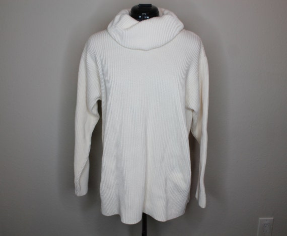 Vintage 90s Oversize Cream Sweater | 100% Cotton … - image 2