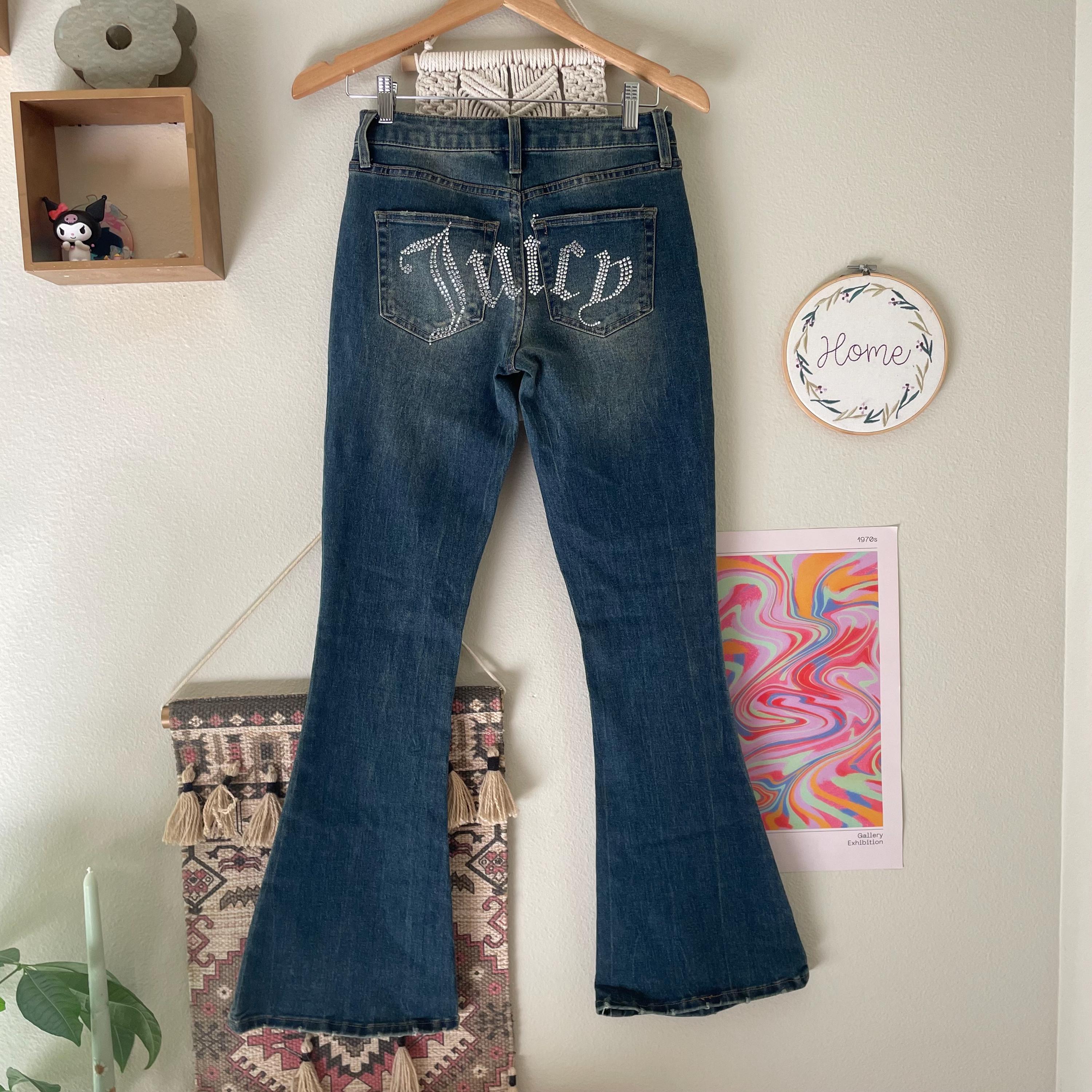 Y2k flare jeans - Etsy Polska
