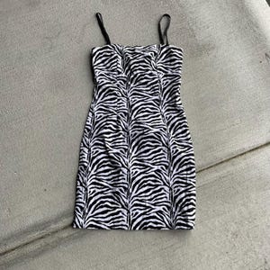 90s vintage zebra print dress