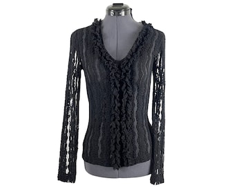 ヴィンテージ Y2K こっけいなシック ブラック シースルー ネクタイ