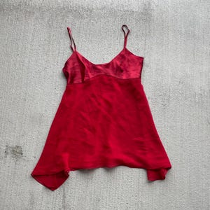 90s vintage red victoria&#39;s secret babydoll chemise lingerie slip dress | size s-m